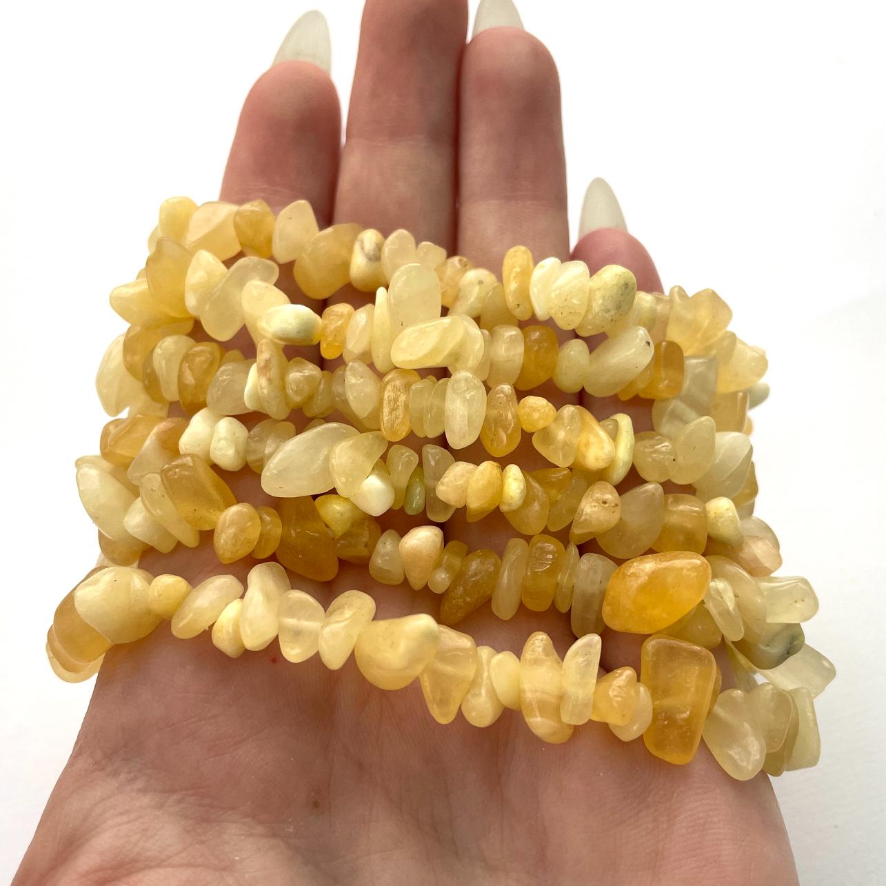 Yellow Aragonite Chip Bracelet Yellow Aragonite Chip Bracelet
